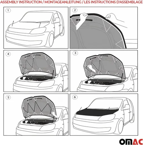 Vista 4 de OMAC Máscara de Capó de Coche Sujetador de Capucha para Mercedes Sprinter W906 2006-2013 Cobertura Completa