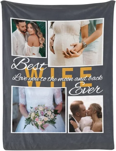 Vista 48 de Manta personalizada con fotos, mantas personalizadas con imagen para madre, padre, niños, hermana, amigos, parejas, cumpleaños, 1 foto, 30 x 40