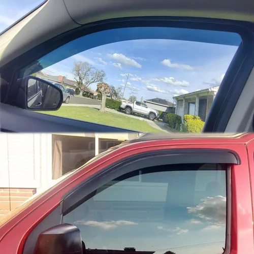 Vista 7 de Viseras de ventana para Nissan Rogue 2009-2013, Rogue Select 94076 2014-2015 4pcs Outside Tape-on Rain Guards Dark Smoke Window Vent Deflector