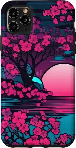Vista 13 de Synthwave Cherry Blossoms Case for iPhone 17