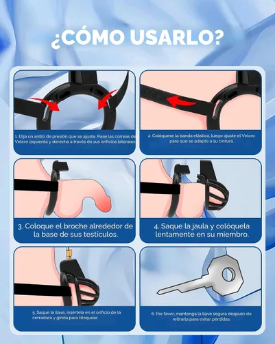 Vista 7 de Cinturón de castidad masculino jaula para pene - UTIMI Dispositivos de correa de castidad de plástico ajustable para hombre jaula de bondage