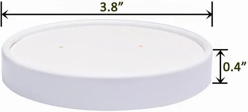 Vista 5 de Vasos de papel para helado con tapas de papel, tazas de papel para sopa caliente/fría con tapas (blanco) (40, 8 onzas)