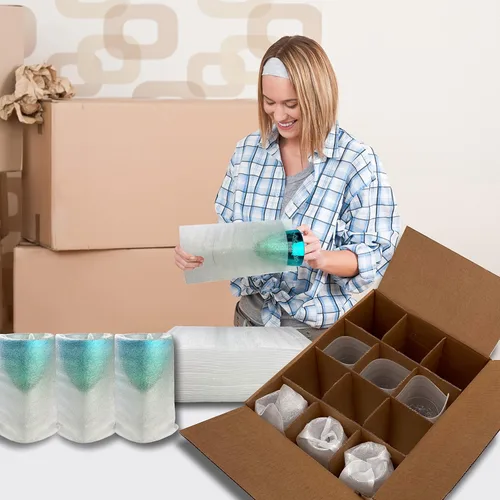 Vista 10 de Bolsas de espuma de 7"x 11-7/8" para vasos (paquete de 25), bolsas de espuma de acolchado para proteger platos, bolsas de espuma para mudanza