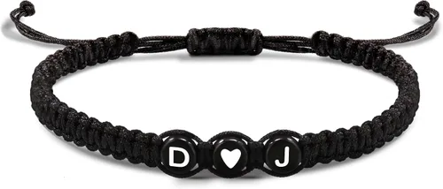 Vista 129 de Pulseras con iniciales para mujeres y hombres, regalos para novia, novio, pulseras de letras "I Love You", regalos para ella, él, mejor amigo