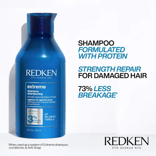 Vista 5 de Redken Extreme Shampoo & Conditioner Set For Damaged Hair - Strengthens Hair and Repairs Breakage, Infused With Proteins, 10.1 Fl Oz (Pack of 2)