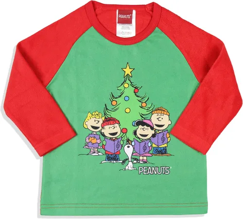 Vista 2 de INTIMO Peanuts - Conjunto de pijama de Navidad para niños pequeños, Verde