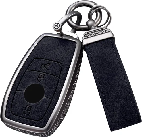 Vista 13 de YO&YOYE Compatible con Mercedes Benz Funda para llavero con llavero de cuero Carcasa protectora para llave Mercedes Benz Clase E Clase S Clase A