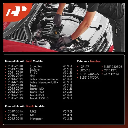 Vista 2 de A-Premium Bujías de Iridio Platino Compatibles con Ford F-150 2011-2019, Explorer 2013-2019, Transit-150, Transit-250, Transit-350, Transit-350 HD
