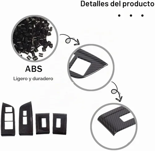 Vista 5 de 4 piezas Panel de Interruptor de Elevación de Ventana Marco Cubierta Moldura para Honda Pilot 2016-2022/Passport 2019-2023, Material ABS Accesorios