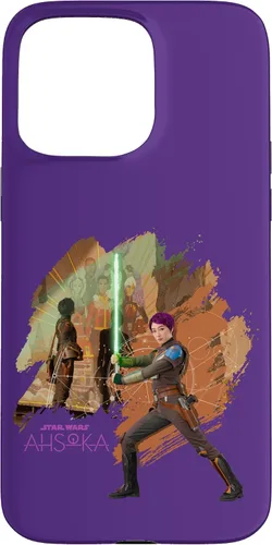 Vista 27 de iPhone 11 Star Wars Ahsoka Part Two Sabine Wren Mural y estuche de sable de luz