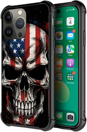 Vista 91 de Funda compatible con iPhone 8, a prueba de golpes, antiarañazos, bandera de ciervos de cola blanca de grano de madera estadounidense