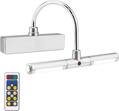 Vista 12 de BIGLIGHT - Luz LED inalámbrica a pilas para cuadros, con control remoto, cabezales de luz giratorios con 3 modos de iluminación; lámpara