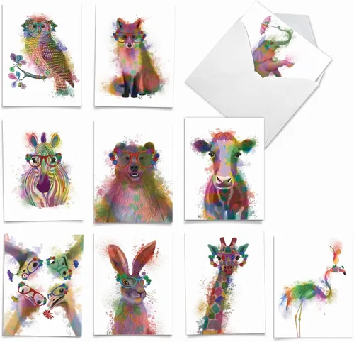 Vista 10 de The Best Card Company Juego de caja de tarjetas de felicitación en blanco de acuarela surtidas - Incluye 10 tarjetas + sobres, 10 diseños únicos