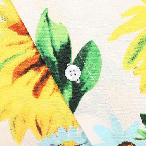 Vista 5 de OCHENTA Camisa hawaiana ligera con botones para hombres y niños, manga corta floral, vestido tropical Aloha