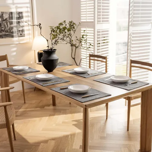 Vista 122 de Demetex - Juego de 4 manteles individuales de mesa de estilo rústico, resistentes al calor, de lino, lavables, de tela, manteles individuales