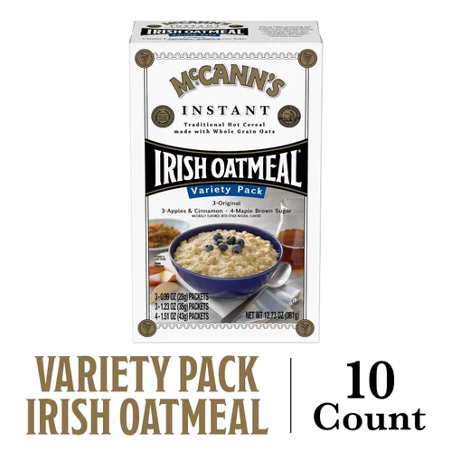 Vista 3 de McCann's Avena instantánea irlandesa, paquete de variedad de tres sabores, 10 paquetes