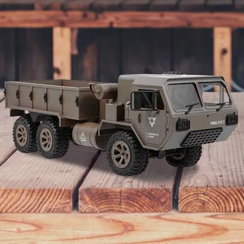 Vista 2 de GoolRC Camión militar RC, auto de control remoto a escala 1:12 6WD, autos militares de 2.4 GHz, camión todoterreno todo terreno, vehículo de juguete