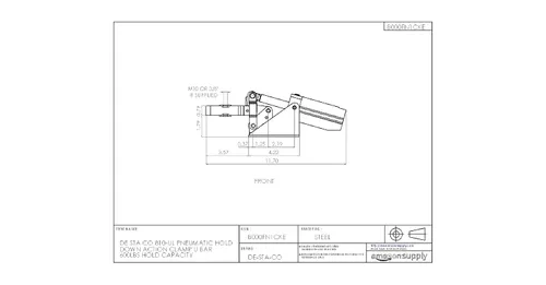 Vista 2 de DE-STA-CO Abrazadera de sujeción neumática 810-U con barra en U, capacidad de retención de 600 lb