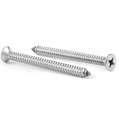 Vista 11 de Tornillos de madera de 1/2 pulgada #4 x 1/2", 100 tornillos de acero inoxidable 18-8 (304), cabeza plana Phillips, tornillos autorroscantes rápidos
