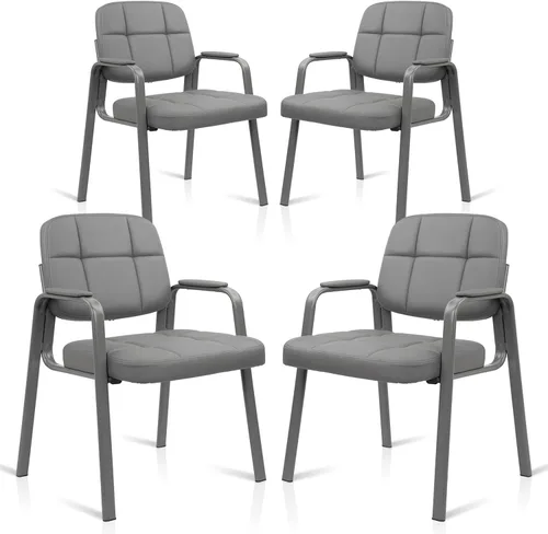 Vista 31 de CLATINA Silla de recepción de invitados, sillas de sala de conferencias, sillas de sala de espera con brazos acolchados, silla de escritorio sin