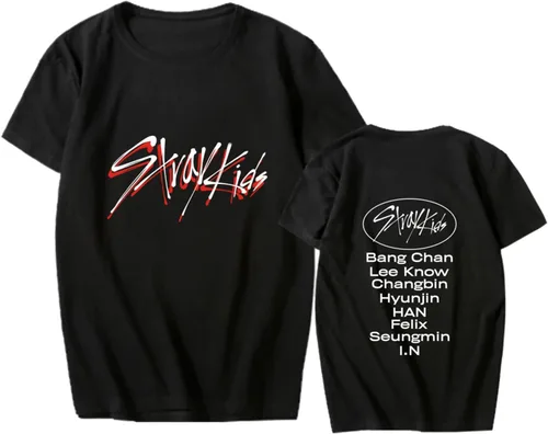 Vista 3 de APPIRA Camiseta unisex Kpop Stray para niños, camiseta Bangchan Hyunjin Han Felix Seungmin para niños, niñas, hombres y mujeres