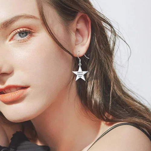 Vista 4 de 925 Sterling Silver Dangle Drop Earrings Star Heart Earrings Gifts for Women