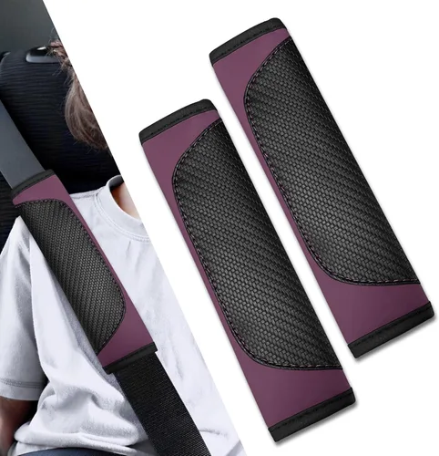 Vista 20 de 2 fundas para cinturón de seguridad de automóvil, almohadillas suaves para cinturón de seguridad, fundas para el cuello, protector de correa