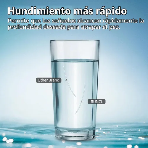 Vista 3 de RUNCL Línea de Pesca de Fluorocarbono, Línea Líder PowerFluoro Clear Ice para Pesca - Prácticamente Invisible, Hundimiento Más Rápido, Sensibilidad