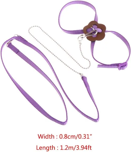 Vista 2 de Adjustable Bird Harness 3.94 Ft Long Leash Kit Outdoor Flying Training Rope for Small Birds Parrots Anti Toys African Grey for Small Parrots for