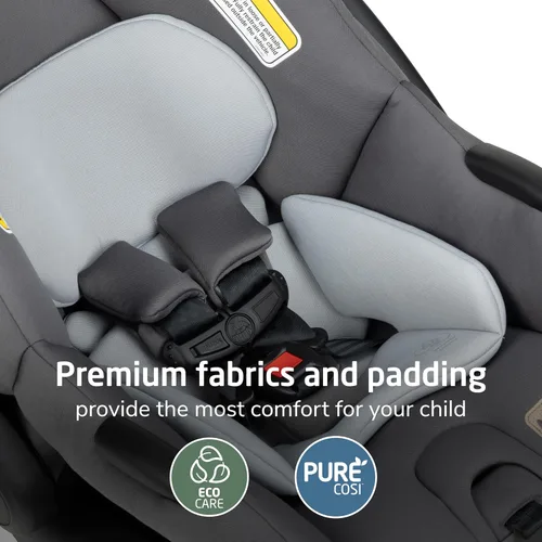 Vista 4 de Maxi-Cosi Mico Pro Asiento de automóvil infantil para bebé con base, silla ventilada, almohadilla suave para reposacabezas, pestillo de fácil
