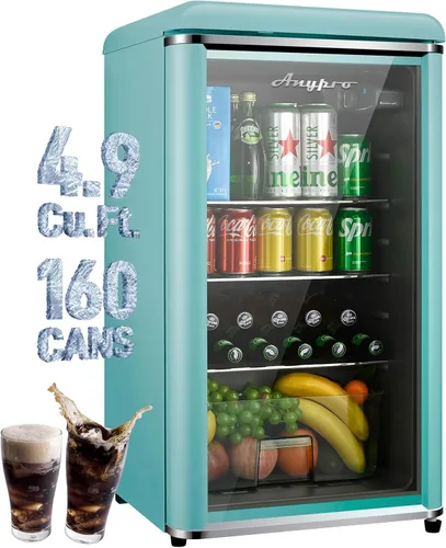 Vista 10 de Anypro Refrigerador y enfriador de bebidas de 2.6 pies cúbicos, refrigerador con puerta de vidrio templado, refrigerador para 126 latas de vino