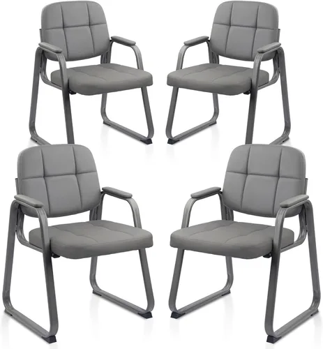 Vista 33 de CLATINA Silla de recepción de invitados, sillas de sala de conferencias, sillas de sala de espera con brazos acolchados, silla de escritorio sin