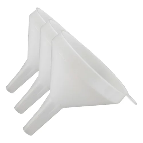 Vista 2 de Winco Embudo de plástico, 4 1/4 pulgadas de diámetro, blanco, mediano Transferencia de precisión, Diseño ligero, Servicio de restaurante