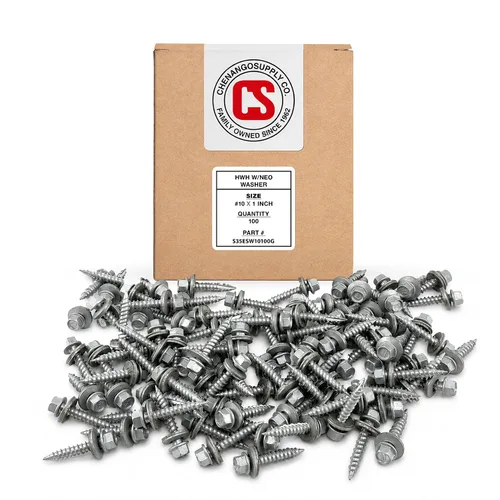 Vista 9 de Chenango Supply Tornillos de techo de metal con cabeza hexagonal #9 x 1