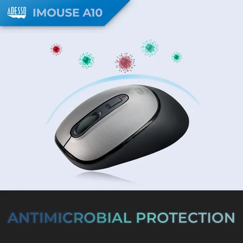 Vista 6 de iMouse - Mouse óptico inalámbrico A10, tecnología RF de 2.4 GHz, 800/1200/1600 DPI, uso de mano derecha e izquierda, con nano receptor, compatible