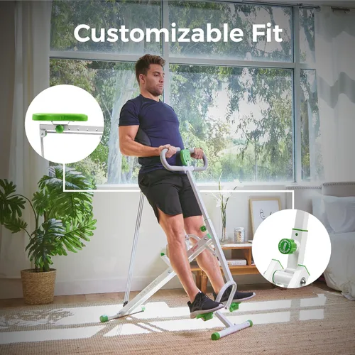 Vista 7 de Sunny Health & Fitness Row-N-Ride - Entrenador de sentadillas, equipo de ejercicio plegable y de fácil instalación, resistencia ajustable