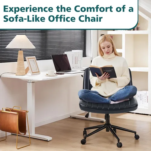 Vista 3 de OLIXIS Silla cruzada con ruedas, silla de tocador, escritorio de oficina en multicolor/fantasía (Inky)
