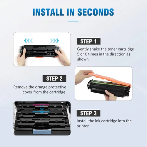 Vista 5 de ALLWORK Cartucho de tóner de repuesto compatible para HP 507X 507A CE400A CE400X CE401X CE402X CE403X uso para impresora HP Laserjet Enterprise