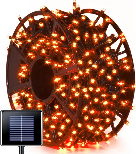 Vista 22 de JMEXSUSS - Paquete de 2, luces solares de Navidad cálidas y multicolor para exteriores, cada una con 100 LED, 10 metros, luces solares impermeables