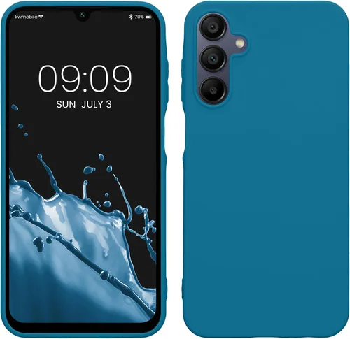 Vista 40 de kwmobile Funda compatible con Samsung Galaxy A12 - Funda protectora de silicona TPU suave y delgada - Azul Báltico