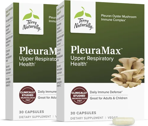 Vista 8 de Terry Naturally PleuraMax - Suplemento de salud respiratoria superior - Procedente de hongos ostra - Incluye vitamina C para apoyo inmunológico