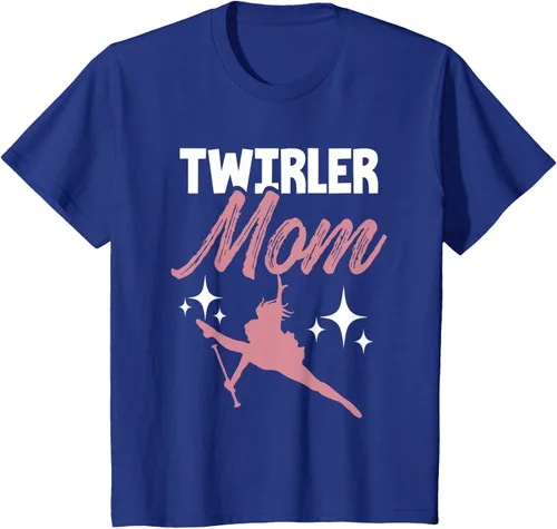 Vista 56 de Twirler Mom Baton Twirl Mother Majorette Twirling Camiseta, Negro, S
