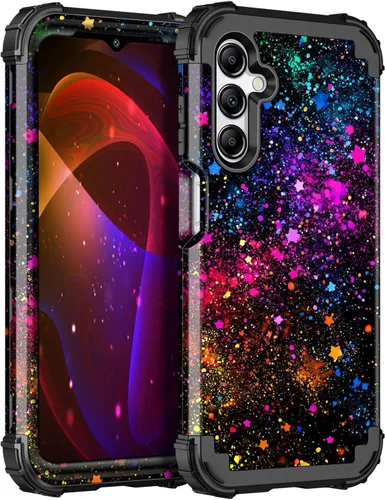 Vista 67 de Miqala Funda para Galaxy A14 5G, que brilla en la oscuridad, tres capas, resistente, a prueba de golpes, protección completa, parachoques