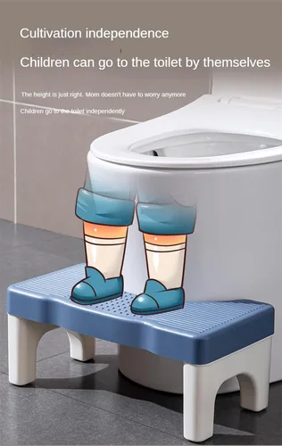 Vista 3 de Taburete de inodoro para adulto, taburete de excremento para baño de 7 pulgadas, antideslizante para baño, soporte de inodoro para pies, portátil