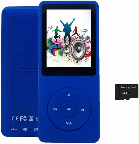 Vista 9 de Reproductor de MP3 de 64 GB con altavoz, auriculares, reproductor de música portátil para niños, soporte para grabación de voz, imagen, video, libro