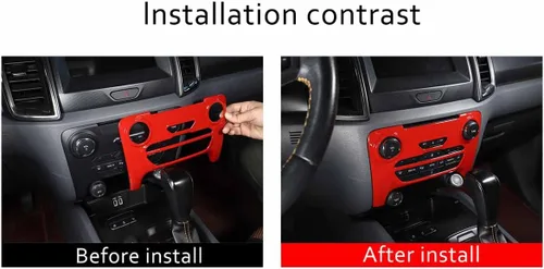 Vista 2 de PIUGILH Panel de consola central ABS accesorios de decoración interior para Ford Ranger Everest 2015 2016 2017 2018 2019 2020 2021