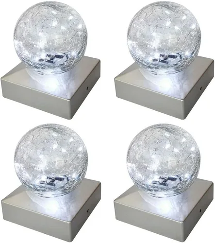 Vista 7 de SUNNYPARK Luces solares para postes – Luz para poste al aire libre para valla o decoración de patio, jardín, tapas alimentadas por energía solar
