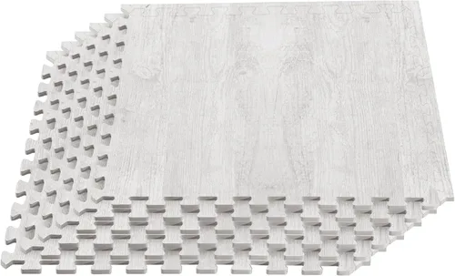 Vista 16 de Azulejos de espuma estampada de 3/8 de pulgada de grosor Forest Floor, tapetes de espuma de grano de madera entrelazados de primera calidad, piso