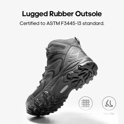 Vista 6 de NORTIV 8 Botas de trabajo impermeables para hombres botas de construcción de seguridad con punta de acero ARMADILLO-STL