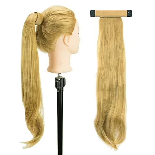 Vista 4 de IMISSU Novelly Design - Extensión de pelo largo ondulado con cola de caballo con diadema flexible (marrón claro)